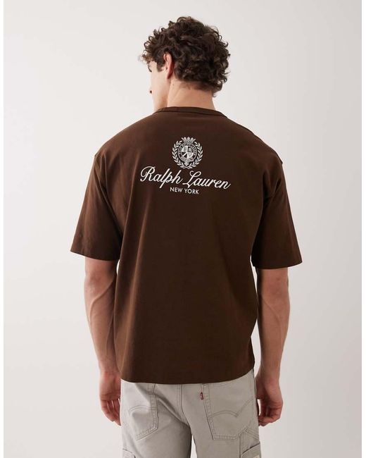 Polo Ralph Lauren Brown Heavyweight Heritage Crest Back Print T-shirt for men