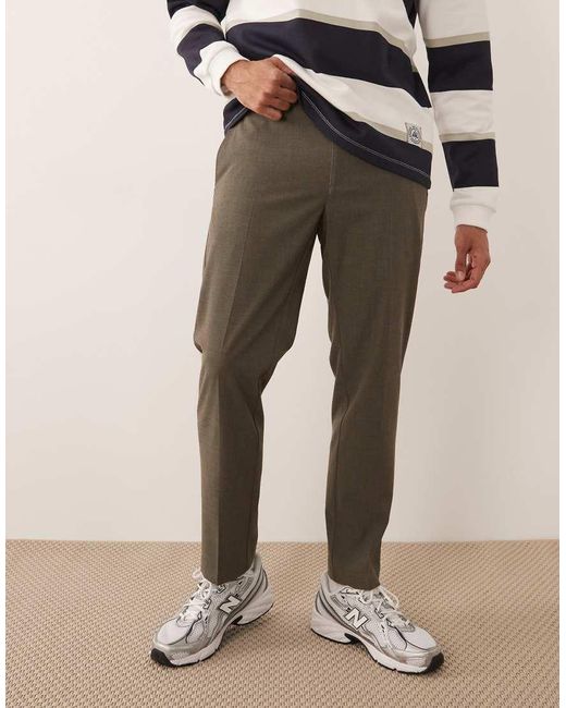 Mango Natural Pleat Front Adjustable Waist Trousers for men