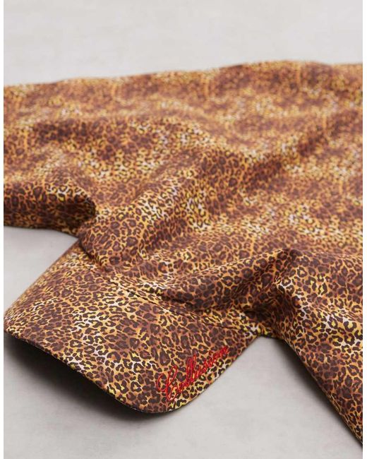 Collusion Brown Leopard Print Cap With Tie