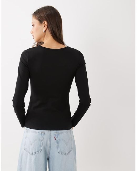Cotton On Black Longline Crew Long Sleeve