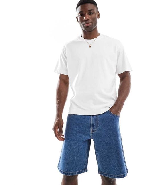 Hollister Blue baggy Carpenter Knee Length Denim Short for men