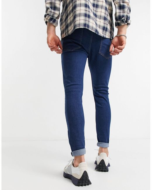 Bershka Denim Super Skinny Fit Jeans in Blue for Men - Lyst