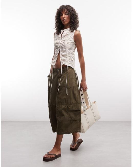 Weekday White Gathered Detail Top With Zip