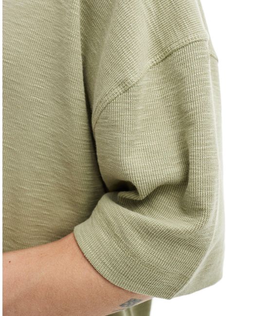 ASOS Green Oversized Heavyweight Textured T-shirt for men
