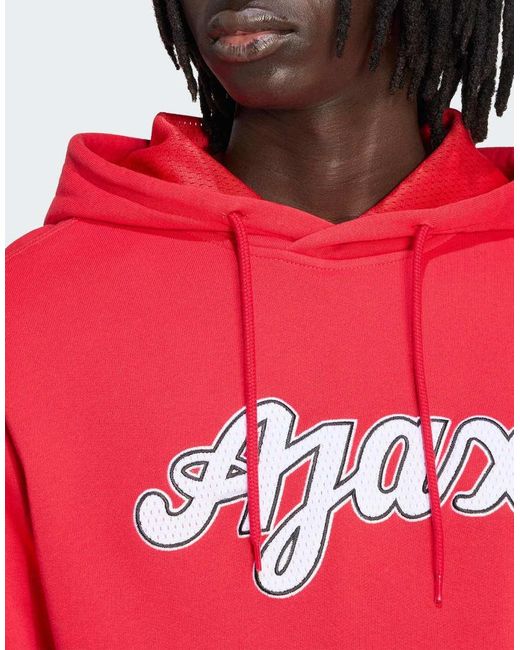 Adidas Originals Red Ajax Amsterdam Us Hoodie Sweatshirt for men