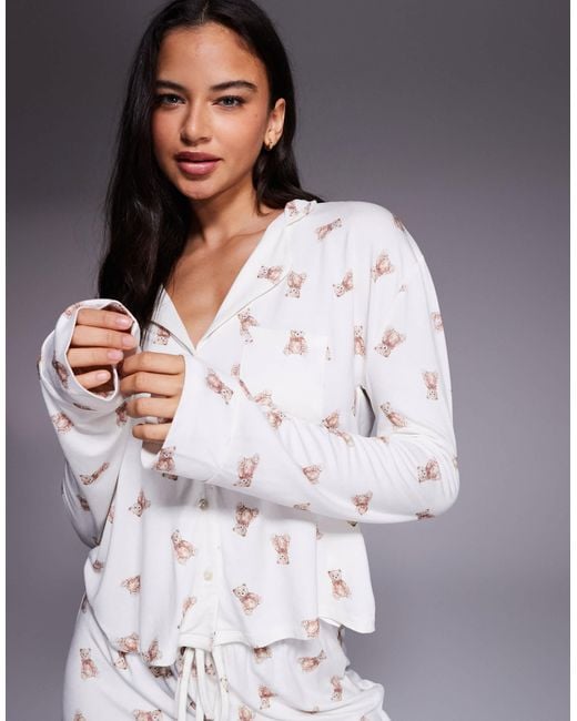 Kaiia Gray Exclusive Super Soft Pyjama Shirt Co-Ord