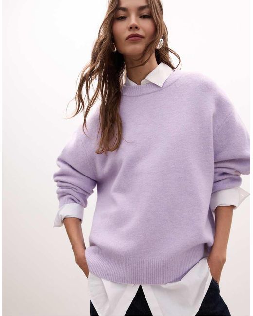 Stradivarius Purple Soft-Touch Knit Sweater
