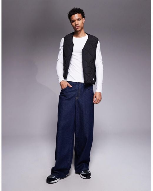 HUGO – bocolino – gesteppte relaxed-fit-weste in Blue für Herren