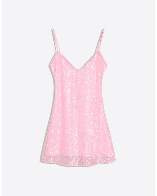 Bershka Blue Sequin Mini Dress