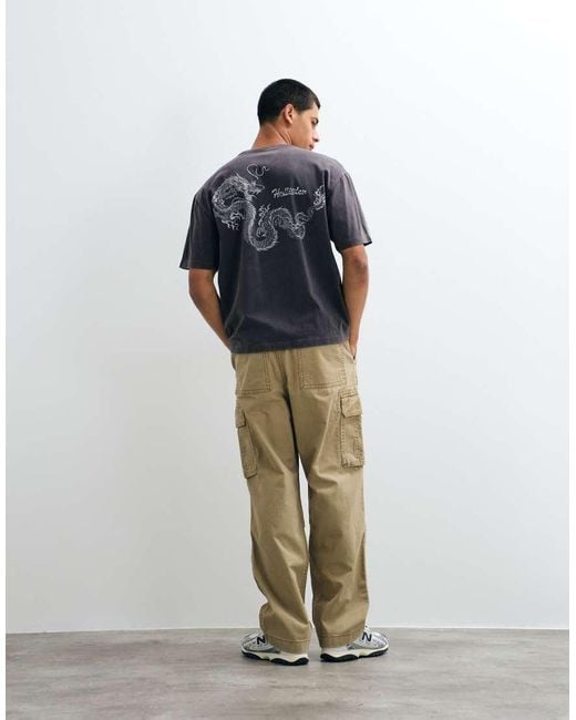 Hollister Natural Holister baggy Cargo Trousers With Pockets for men