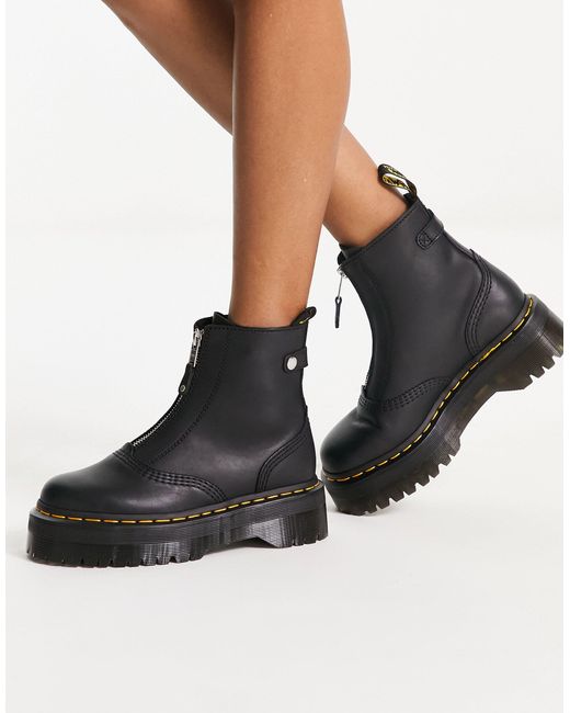 Botas negras con cremallera en el empeine jetta de Dr. Martens de
