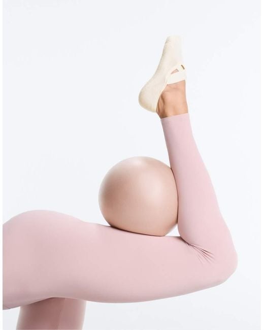 Oysho White 2 Pairs Of Padded Cotton Blend Yoga And Pilates Socks With Crossover Straps