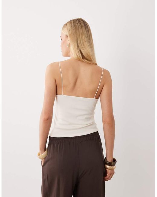 Mango Natural Lace Detailing Cami Top