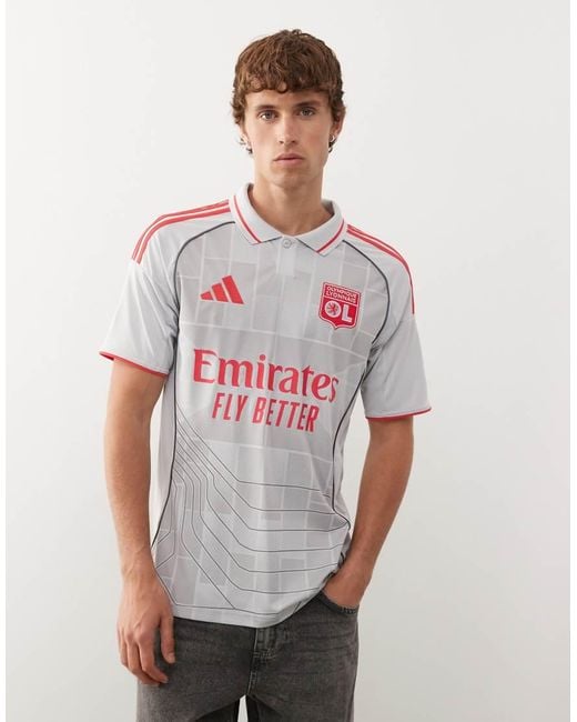 Adidas Originals Red Adidas Football Olympique Lyonnais 25/26 Third Jersey for men