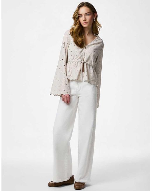 Blusa Lining di Pieces in White