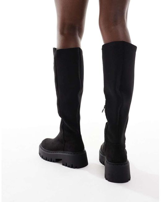 SEQWL Black Stella Chunky Knee Boots