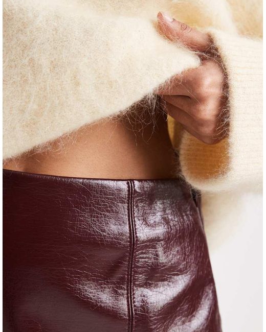 Vero Moda Red Vinyl Mini Skirt