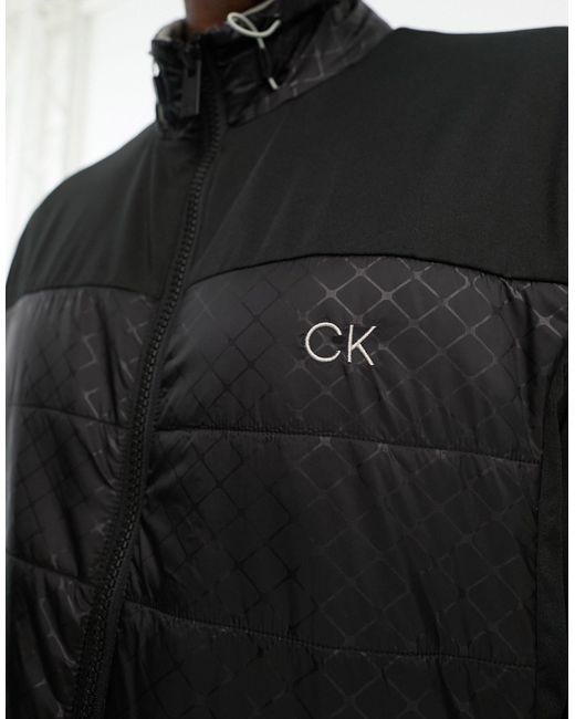 Calvin Klein Gray Malden Hybrid Padded Jacket for men