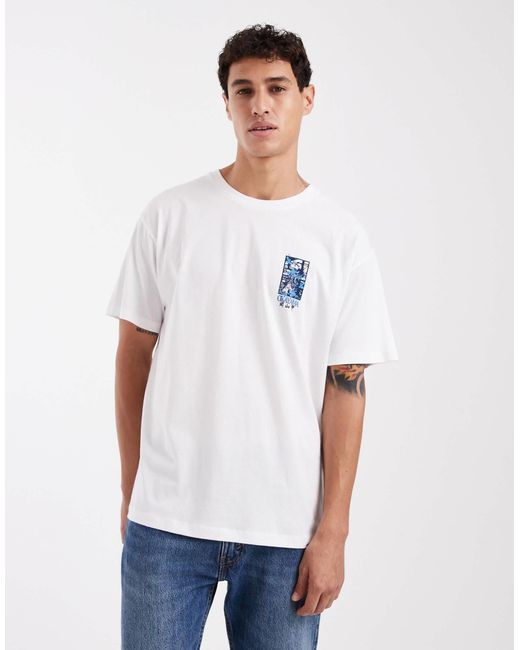 T-shirt oversize avec imprimé jardin japonais au dos Jack & Jones pour homme en coloris Blue