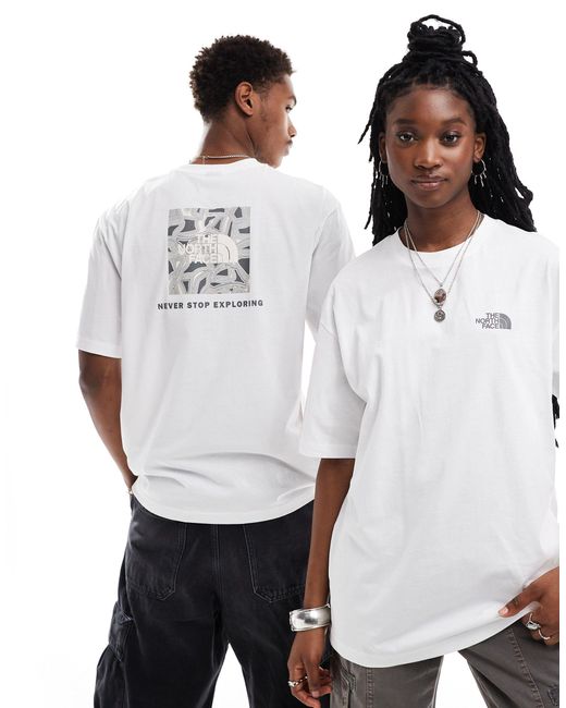 The North Face White Geolines Redbox Backprint Oversized T-shirt