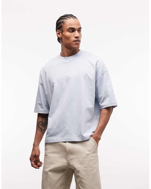 ASOS Gray Boxy Oversized T-Shirt With Floral Graphic for men