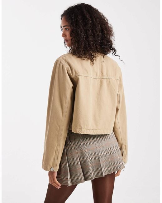 ASOS Natural Crop Denim Barn Jacket