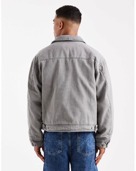 Cotton On Blue Cropped Worker Jacket for men