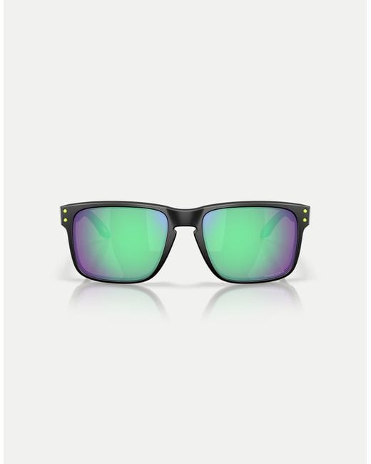 Oakley Green Holbrook Court Collection Square Sunglasses With Mirrored Lens for men
