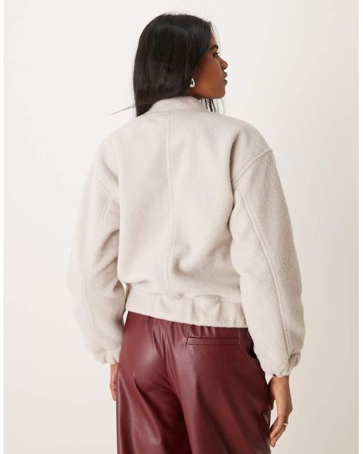 New Look Oversized Bomberjack Met Textuur in het White