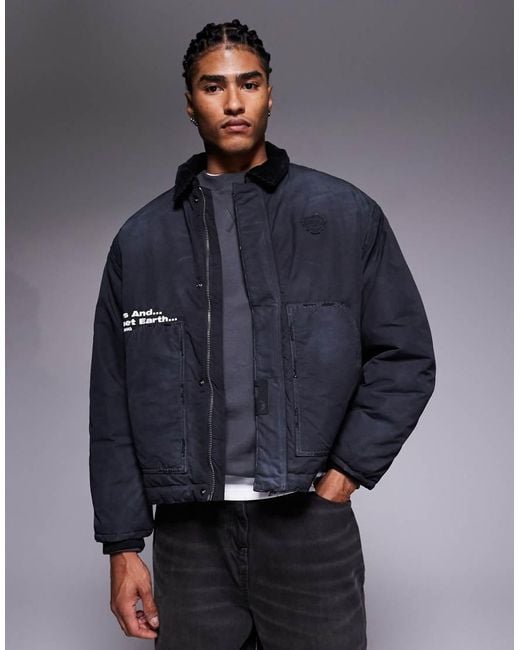 Aape By A Bathing Ape Blue Aape By A Bathing Ape Boxy Workwear Trucker Jacket for men