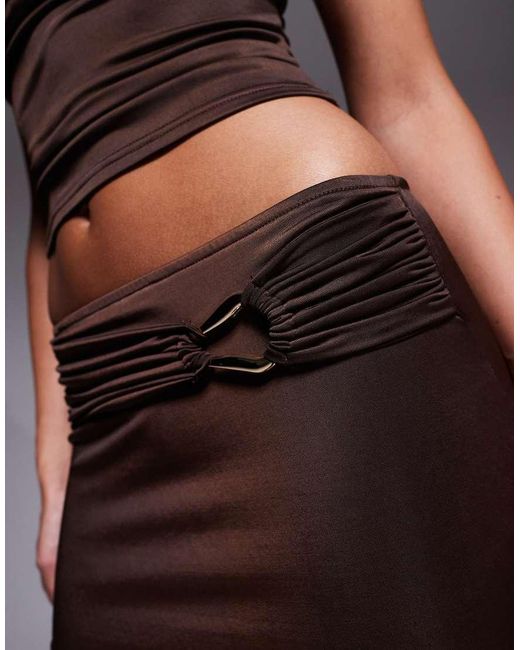 Edikted Brown Isaiah Abstract Ring Mini Skirt