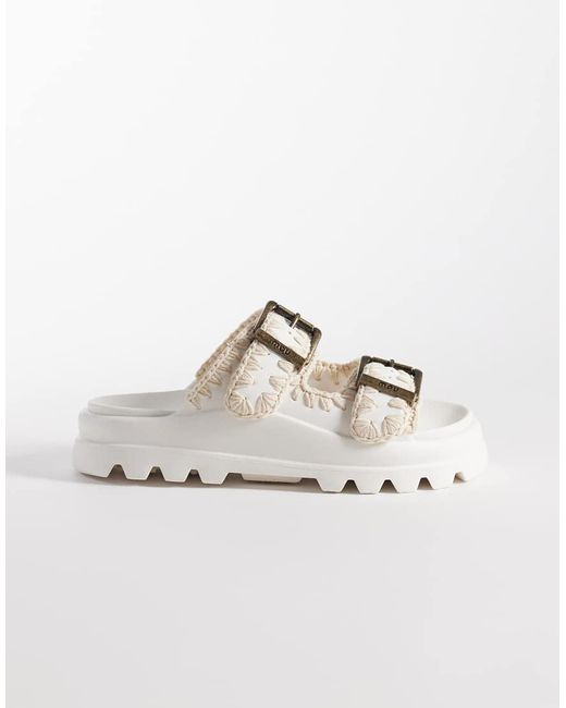 Mou Natural Eva Two Buckle Sandals