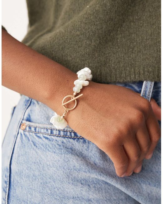 Bracelet avec barre en t orné ASOS en coloris Green