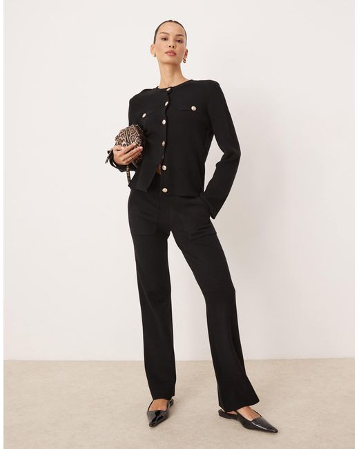 Pantalon d'ensemble en maille avec poches Y.A.S en coloris Black