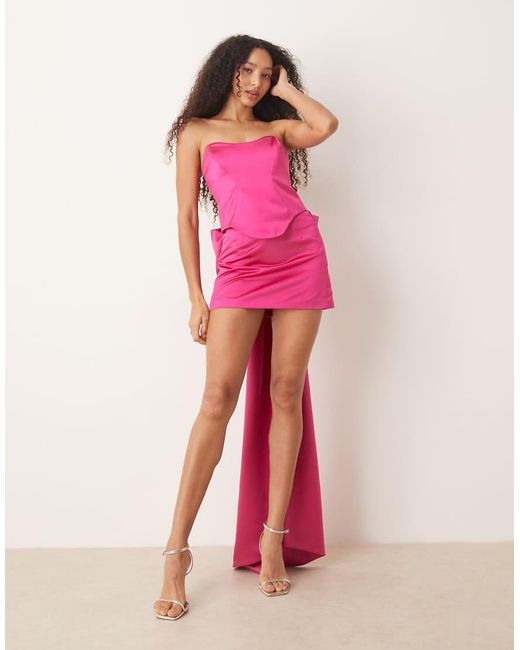 ASOS Pink Tailored Seam Detail Corset Top