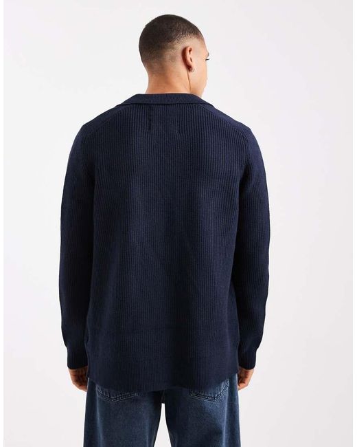 Cardigan di Threadbare in Blue da Uomo