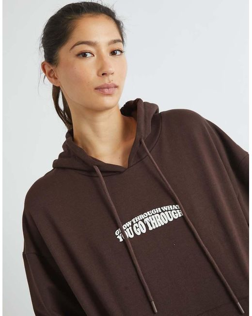 Skinnydip London Gray London Grow Through What You Go Through Hoodie
