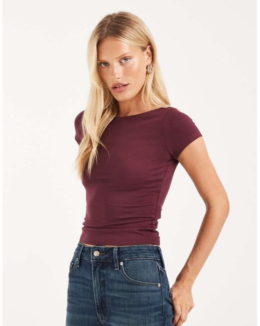 Hollister Red Seamless Slash Neck Top