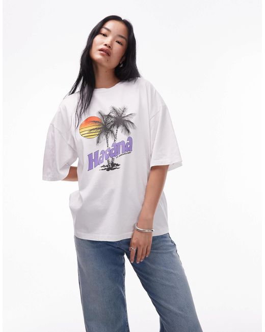 TOPSHOP Gray – oversize-t-shirt aus jersey