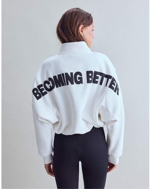Stradivarius Blue High Neck Cropped Sweatshirt