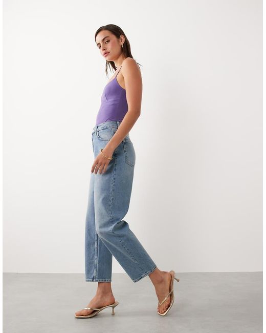 Mango Blue Starring Hailey Bieber 100% Cotton Barrel Jeans
