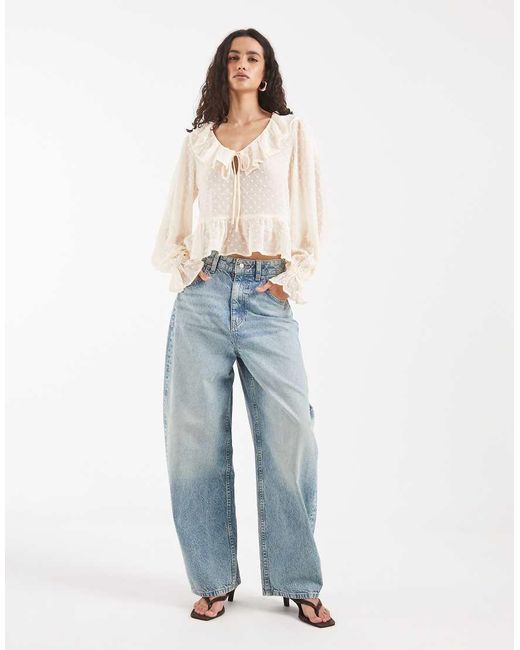 ONLY Natural Frill Details Textured Blouse