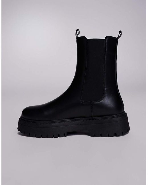 Botines Chelsea Negros Con Suela Gruesa De ASOS de hombre de color Black