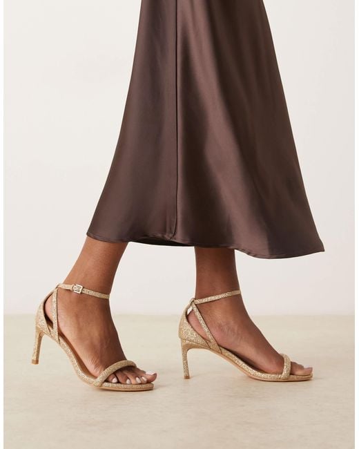 Glamorous Brown Barely There Heeled Sandals