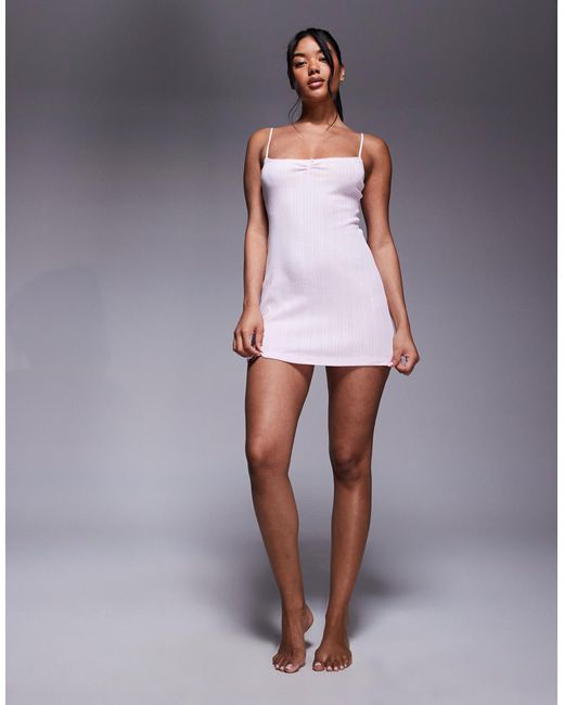 Oh Polly Purple Lounge Jersey Cami Mini Dress