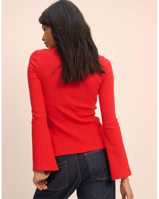 Nobody's Child Ribbed Flared Sleeve Cardigan