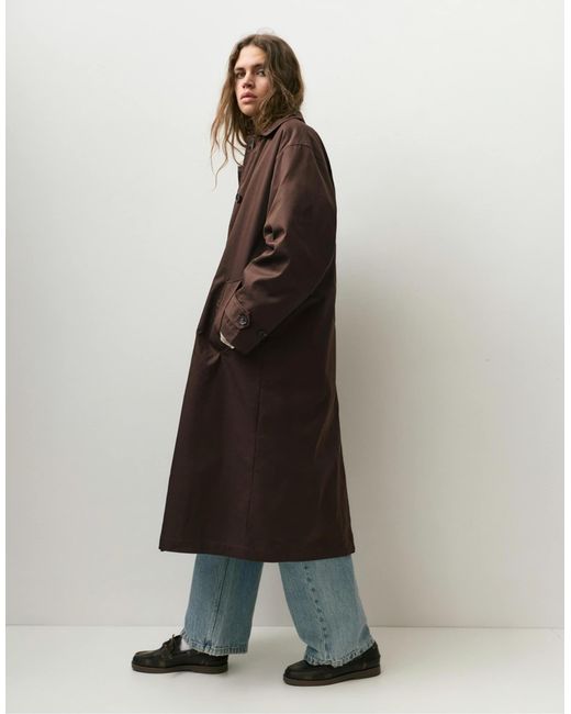 Pull&Bear Brown – oversize-trenchcoat