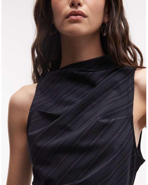 Weekday Black Co-Ord Drape Suiting Top With Fitted Hem