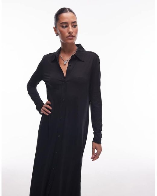 ARKET Blue Maxi Jersey Shirt Dress