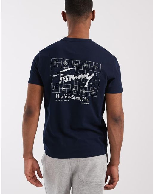Tommy Hilfiger Blue Flag Logo Back Print T-shirt for men